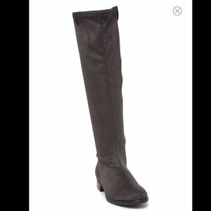 RON White Jana Vegan Suede Tall Boot in Slate